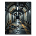 Urban Grunge Tunnel Corridor Rug