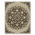 Beige Floral Mandala Ornate Medallion Rug