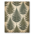 Vintage Green Fern Leaf Repeat Rug