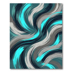 Teal Aqua Swirl Textured Strokes Rug