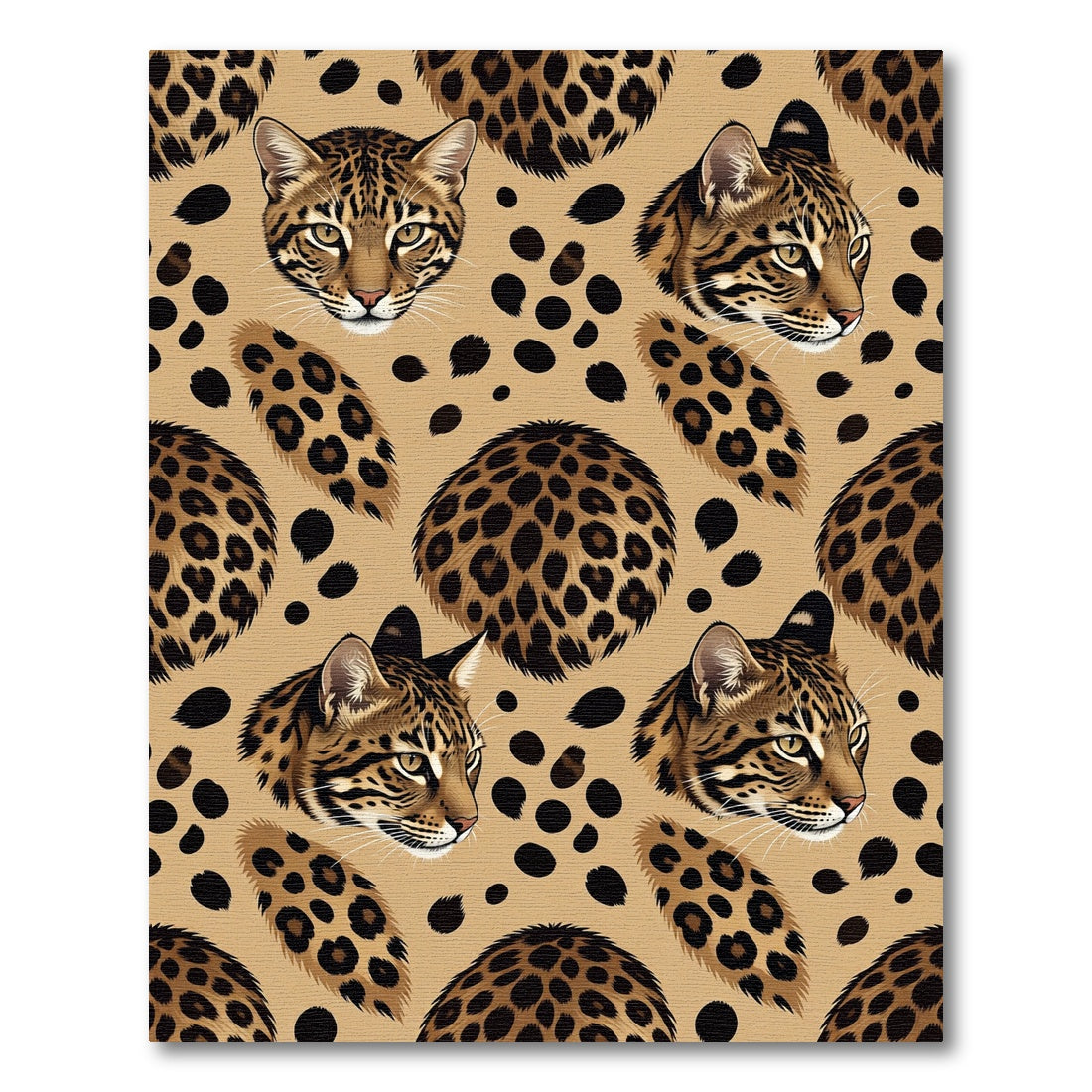 Majestic Leopard Spots Animal Print Rug