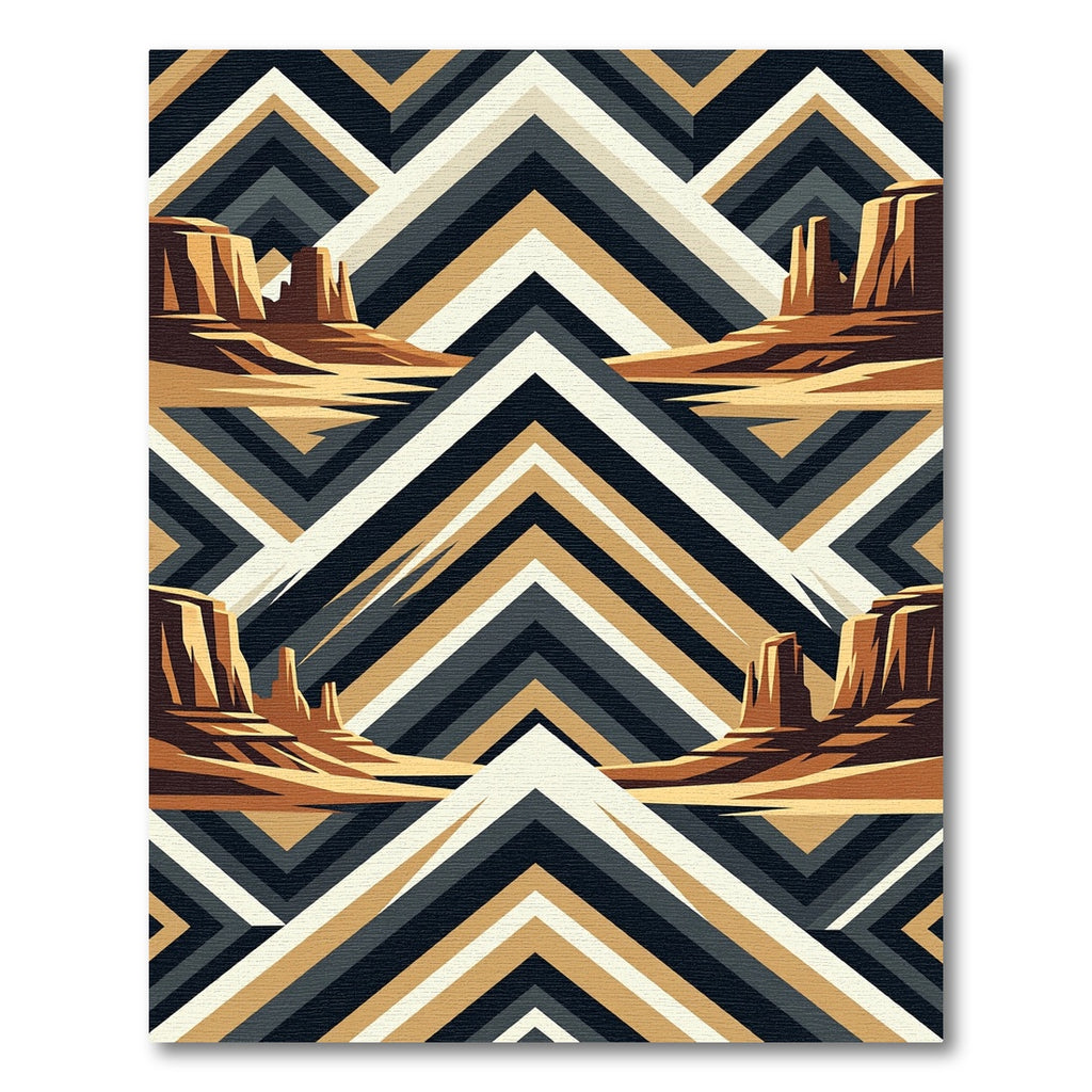 Desert Mesa Geometric Ochre Charcoal Rug