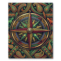 Vibrant Ornate Compass Boho Paisley Rug