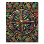 Vibrant Ornate Compass Boho Paisley Rug