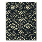Cream Blossom Branch Dark Background Rug