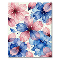 Watercolor Blue and Pink Petal Blossom Rug