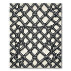 Monochrome Nautical Rope Grid Rug