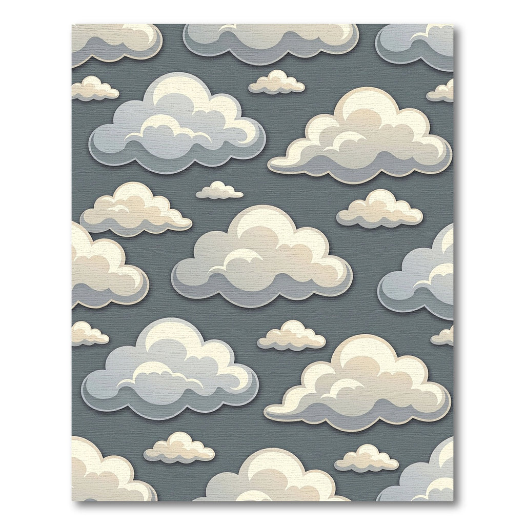Whimsical Cream Cloud Sky Wallpaper Rug