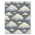 Whimsical Cream Cloud Sky Wallpaper Rug