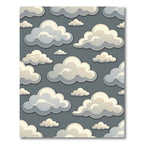 Whimsical Cream Cloud Sky Wallpaper Rug