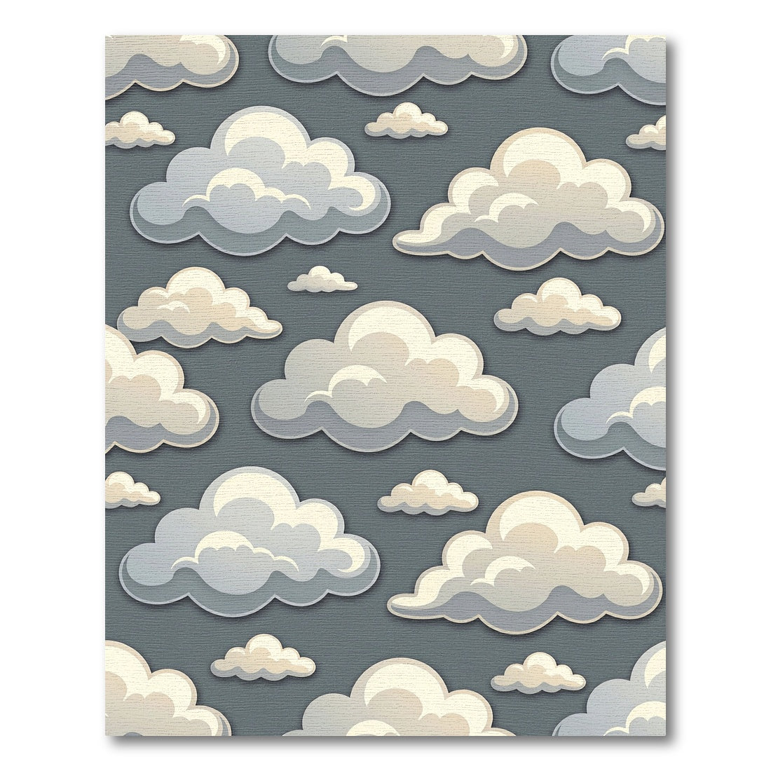 Whimsical Cream Cloud Sky Wallpaper Rug