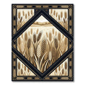 Earthy Wheat Field Diamond Border Rug