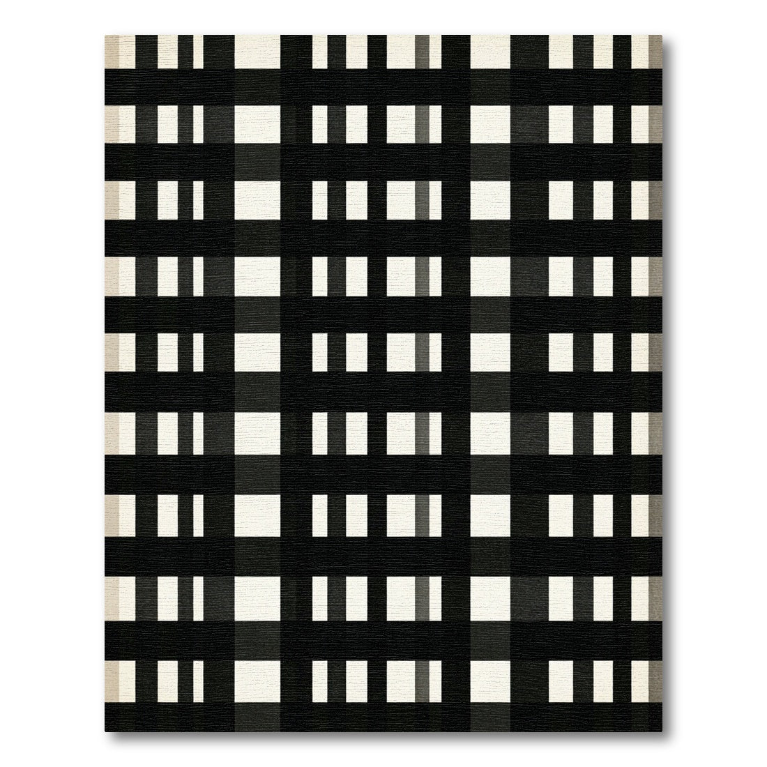 Black White Checkerboard Grid Rug