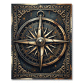 Gilded Compass Rose Antique Gold Rug