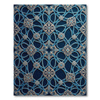Ornate Azure Royal Blue Filigree Interlock Rug