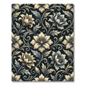 Elegant Ivory Floral Midnight Botanical Rug