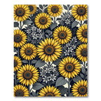 Radiant Yellow Sunflower Botanical Floral Rug