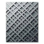 Modern Silver Intersecting Grid Lattice Rug