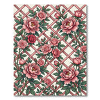 Pink Rose Lattice Garden Arrangement Rug