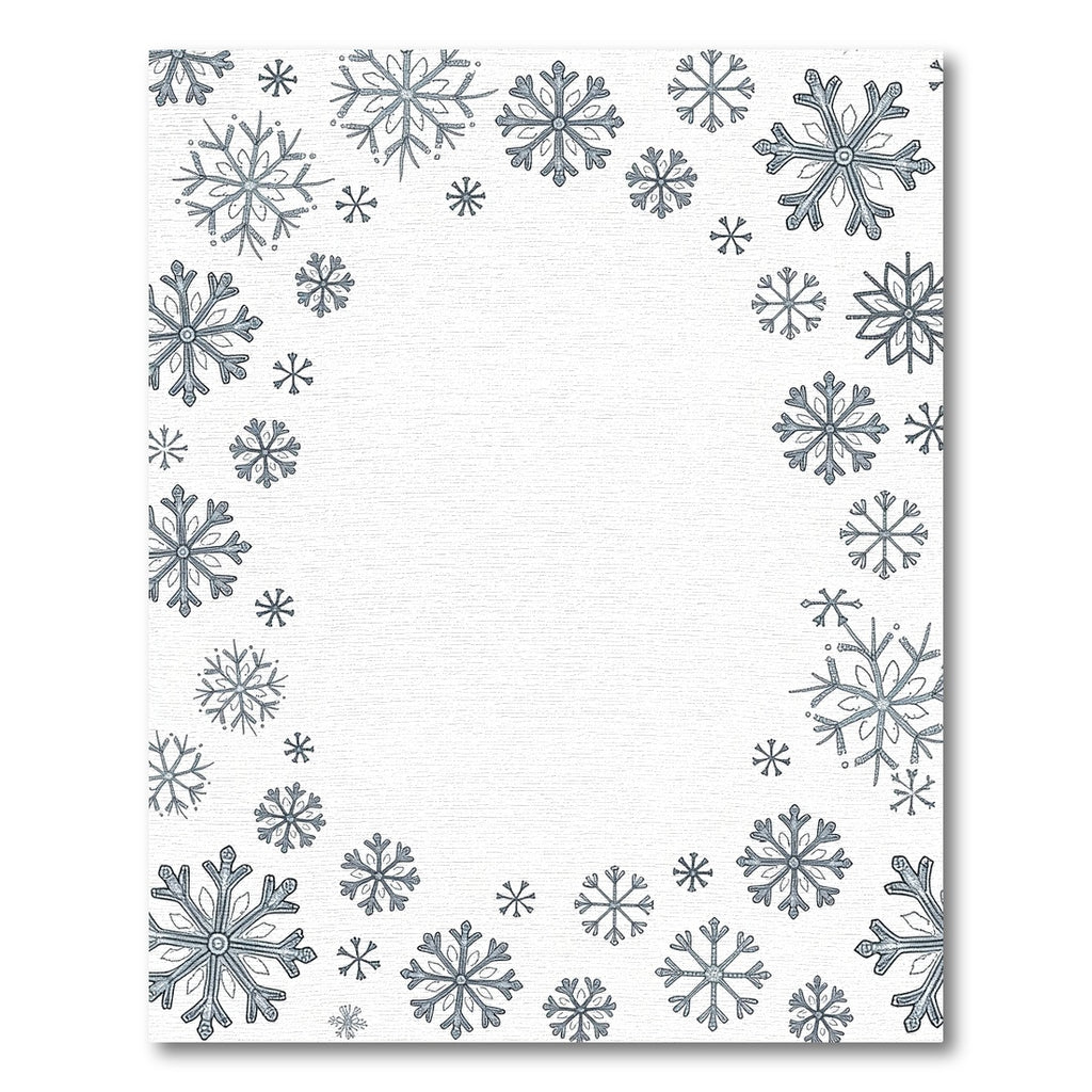 Winter Blue Snowflake Border Rug