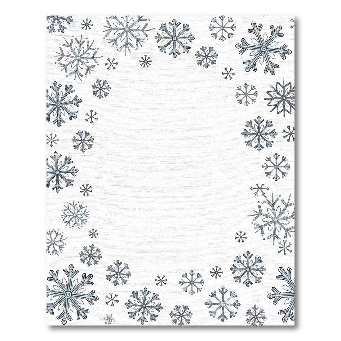 Winter Blue Snowflake Border Rug