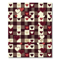 Rustic Red Cream Heart Buffalo Check Rug