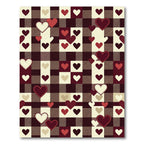 Rustic Red Cream Heart Buffalo Check Rug