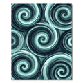 Teal Swirling Abstract Whirling Strokes Rug
