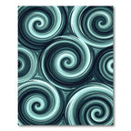 Teal Swirling Abstract Whirling Strokes Rug