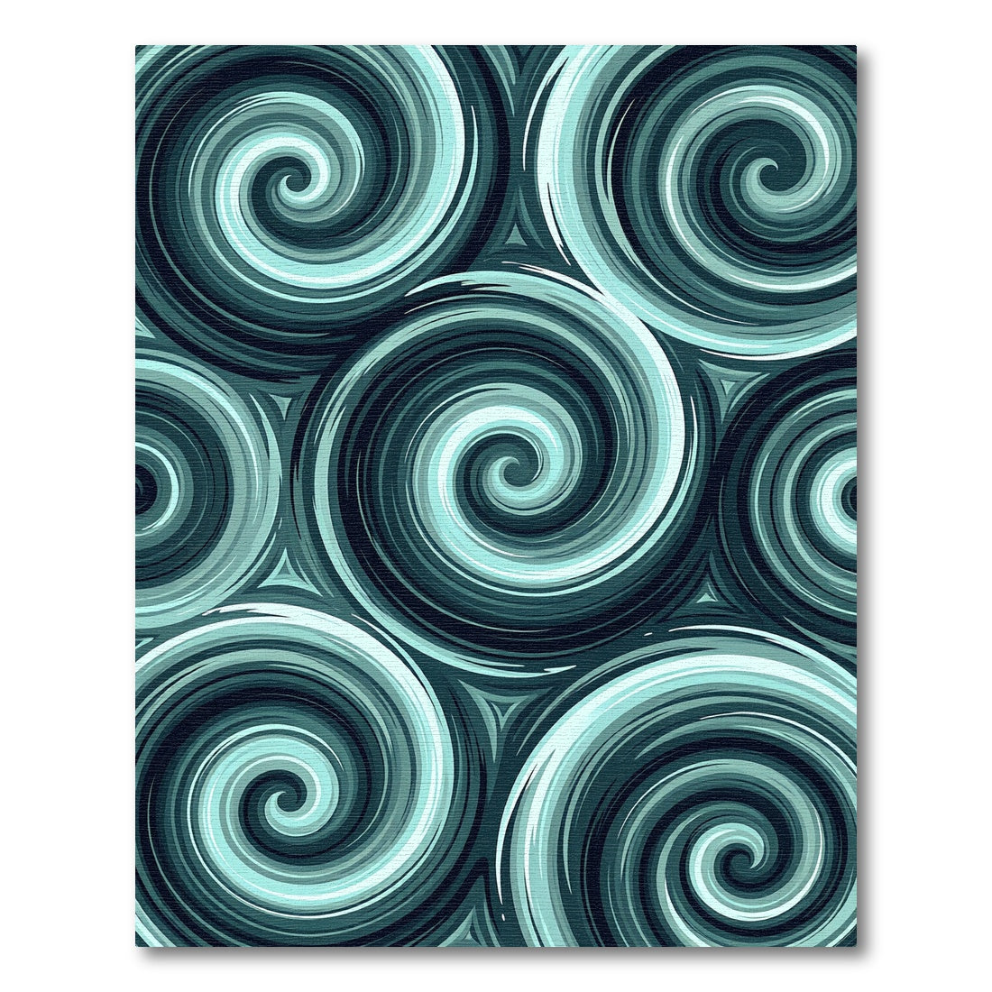Teal Swirling Abstract Whirling Strokes Rug