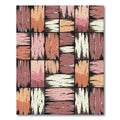 Warm Earth Tone Vertical Stripe Rectangles Rug