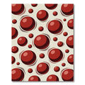 Red Polka Dot Spheres Abstract Rug