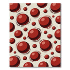 Red Polka Dot Spheres Abstract Rug