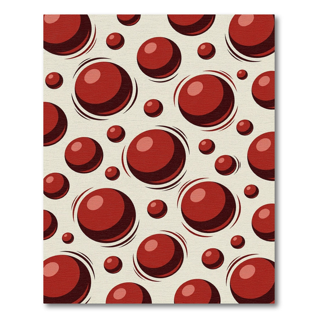 Red Polka Dot Spheres Abstract Rug