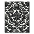 Elegant Black and White Baroque Damask Rug