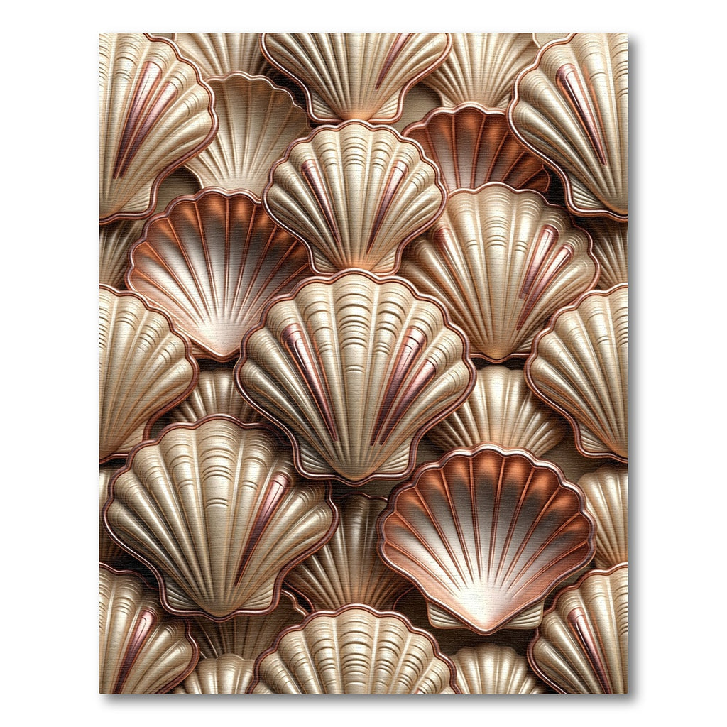 Metallic Gold Scallop Shell Texture Rug