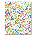 Bright Red Blue Green Abstract Shapes Rug