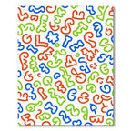 Bright Red Blue Green Abstract Shapes Rug