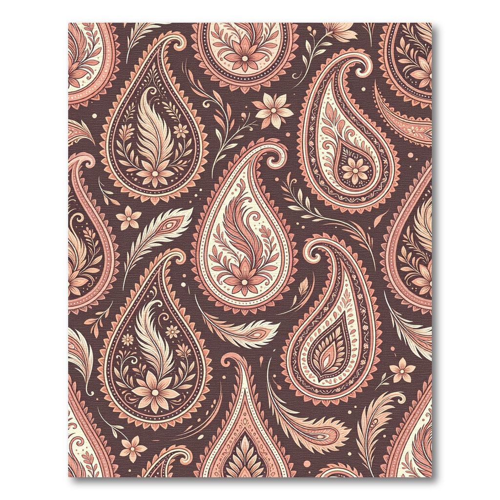Elegant Pink Paisley Floral Tapestry Rug