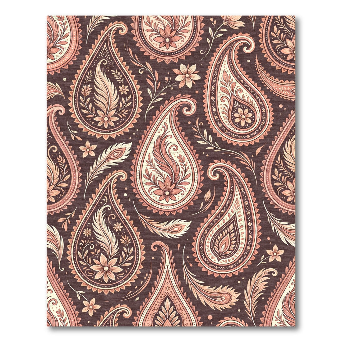 Elegant Pink Paisley Floral Tapestry Rug