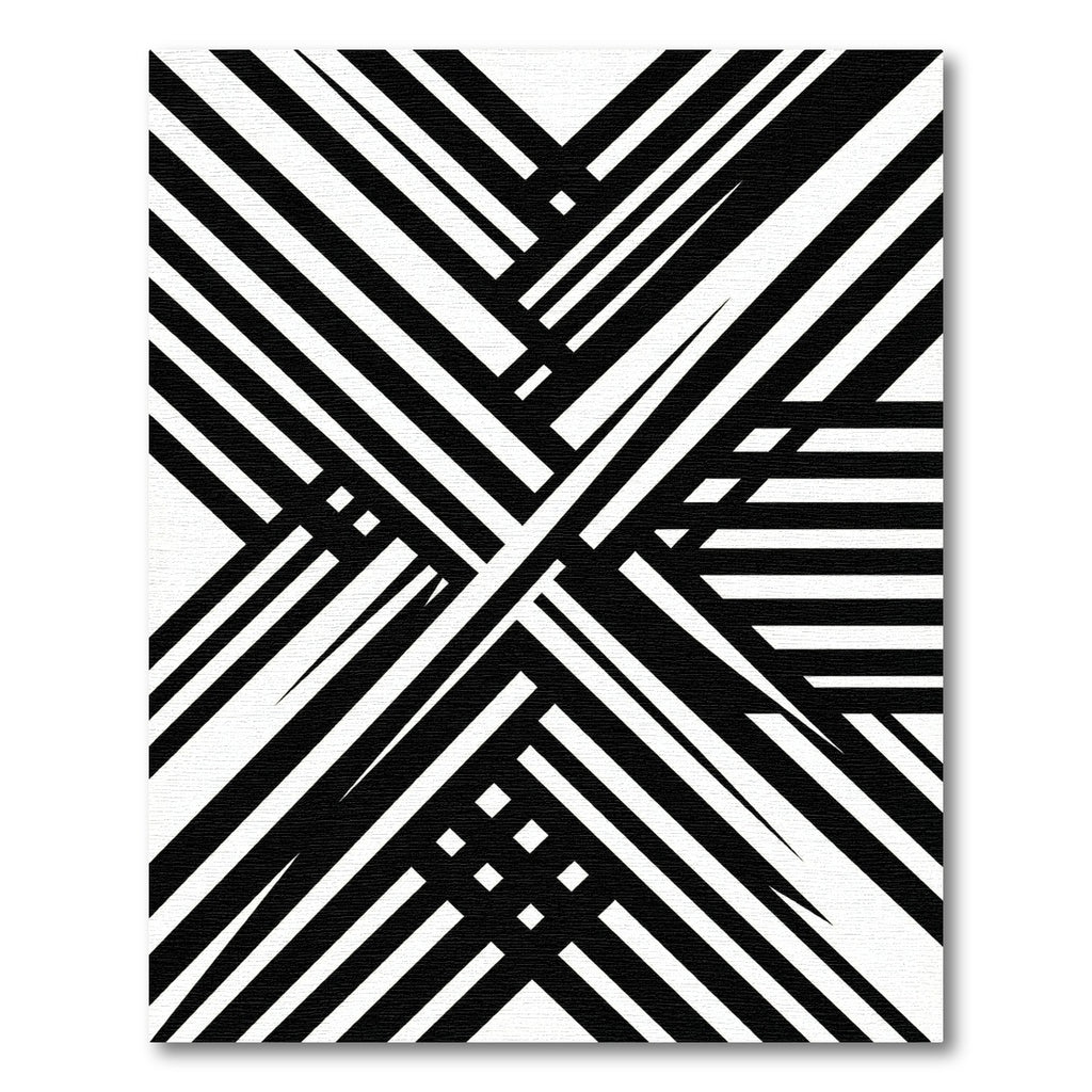 Bold Abstract Monochrome Intersecting Lines Rug