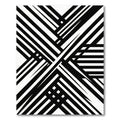 Bold Abstract Monochrome Intersecting Lines Rug