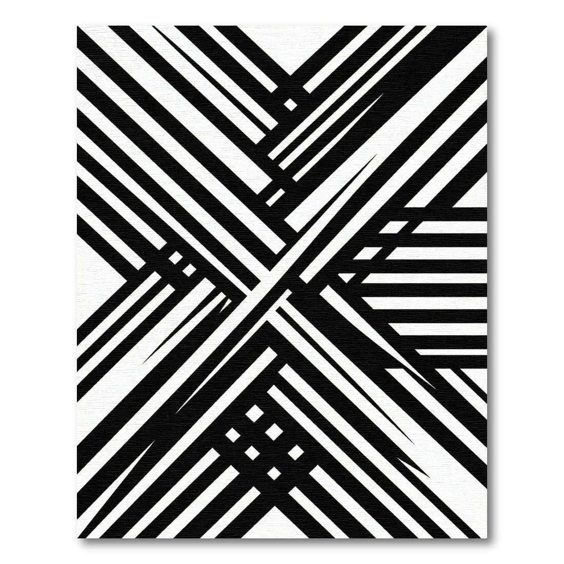 Bold Abstract Monochrome Intersecting Lines Rug
