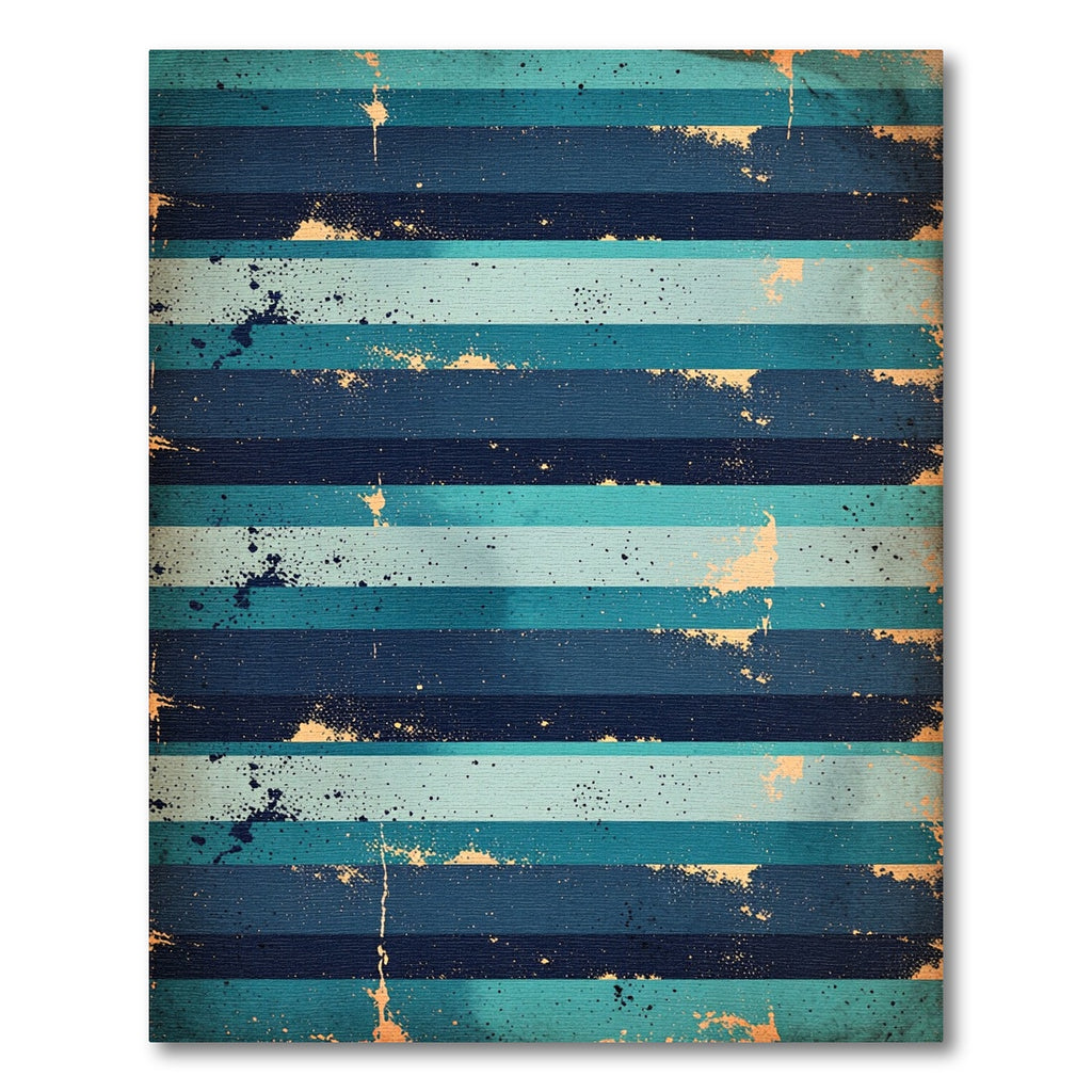 Coastal Blue Splattered Stripe Rug