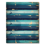 Coastal Blue Splattered Stripe Rug