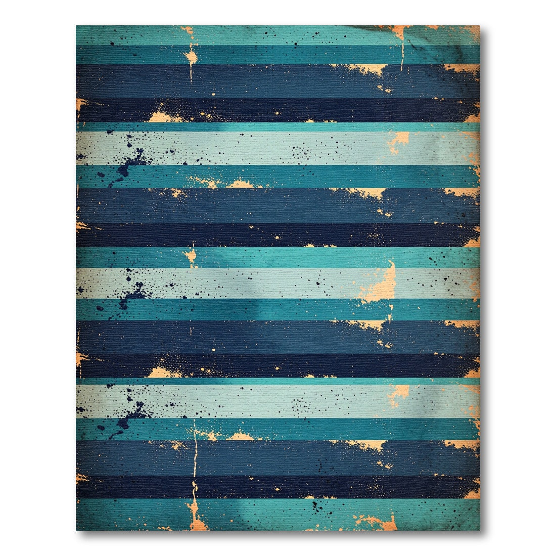 Coastal Blue Splattered Stripe Rug