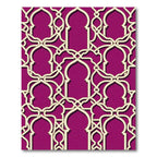 Magenta Arabesque Interlocking Arch Lattice Rug