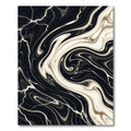 Modern Black and Cream Swirl Marble Rug