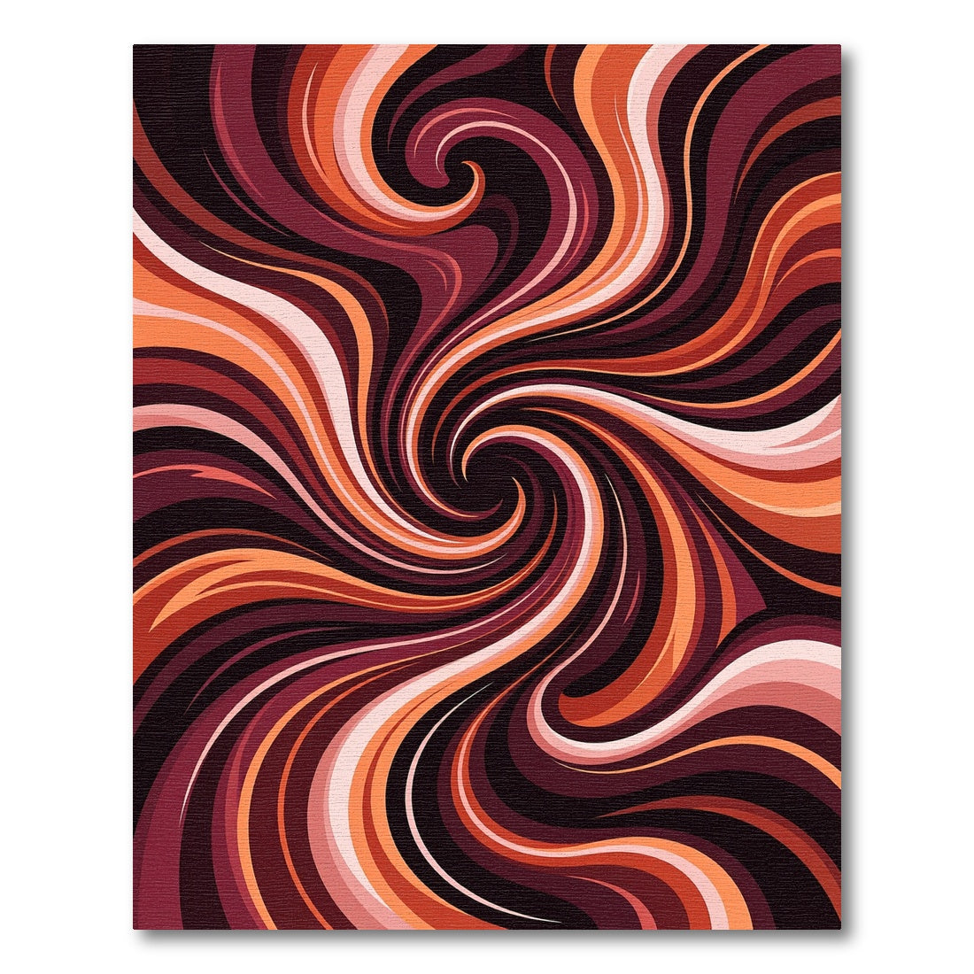 Crimson Orange Swirl Abstract Rug