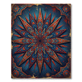 Sunburst Floral Medallion Crimson Blue Rug